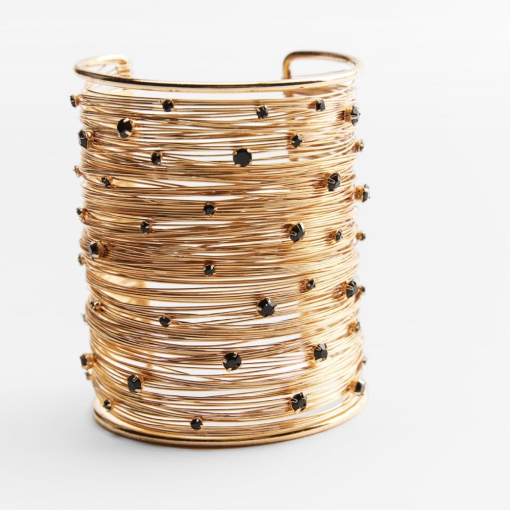 Zara rhinestone cuff gold bracelet